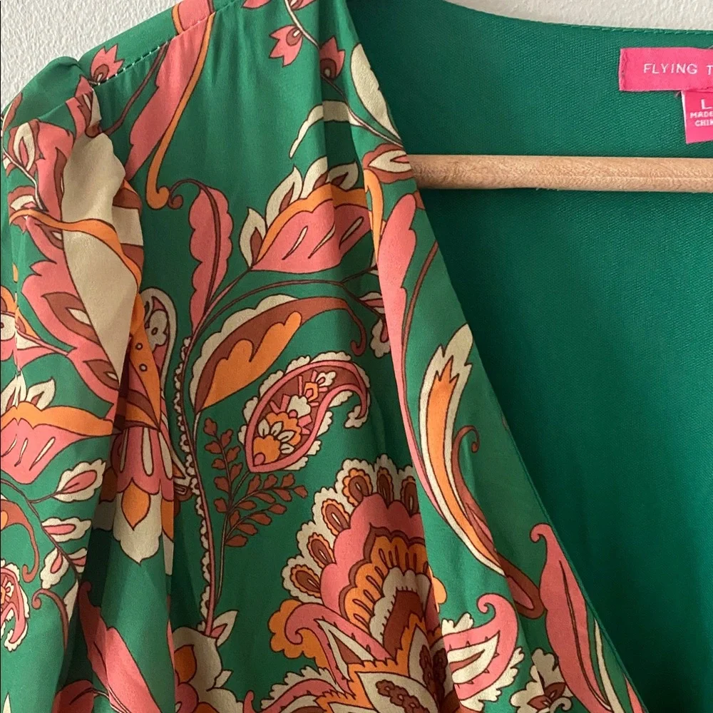 Flaying Tomato SUNNYSIDE FLORALS WOVEN MIDI DRESS size L pristine condition - Picture 16 of 17